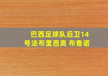 巴西足球队后卫14号法布里西奥 布鲁诺